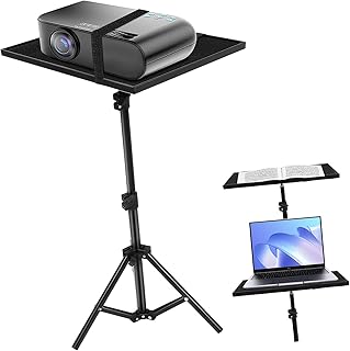 MUCKLILY Soporte para Proyector Trípode para Proyector Stands De Presentación Soporte De Bandeja Trípode para Tableta Accesorios para Proyectores Bandeja De Plataforma Negro Metal