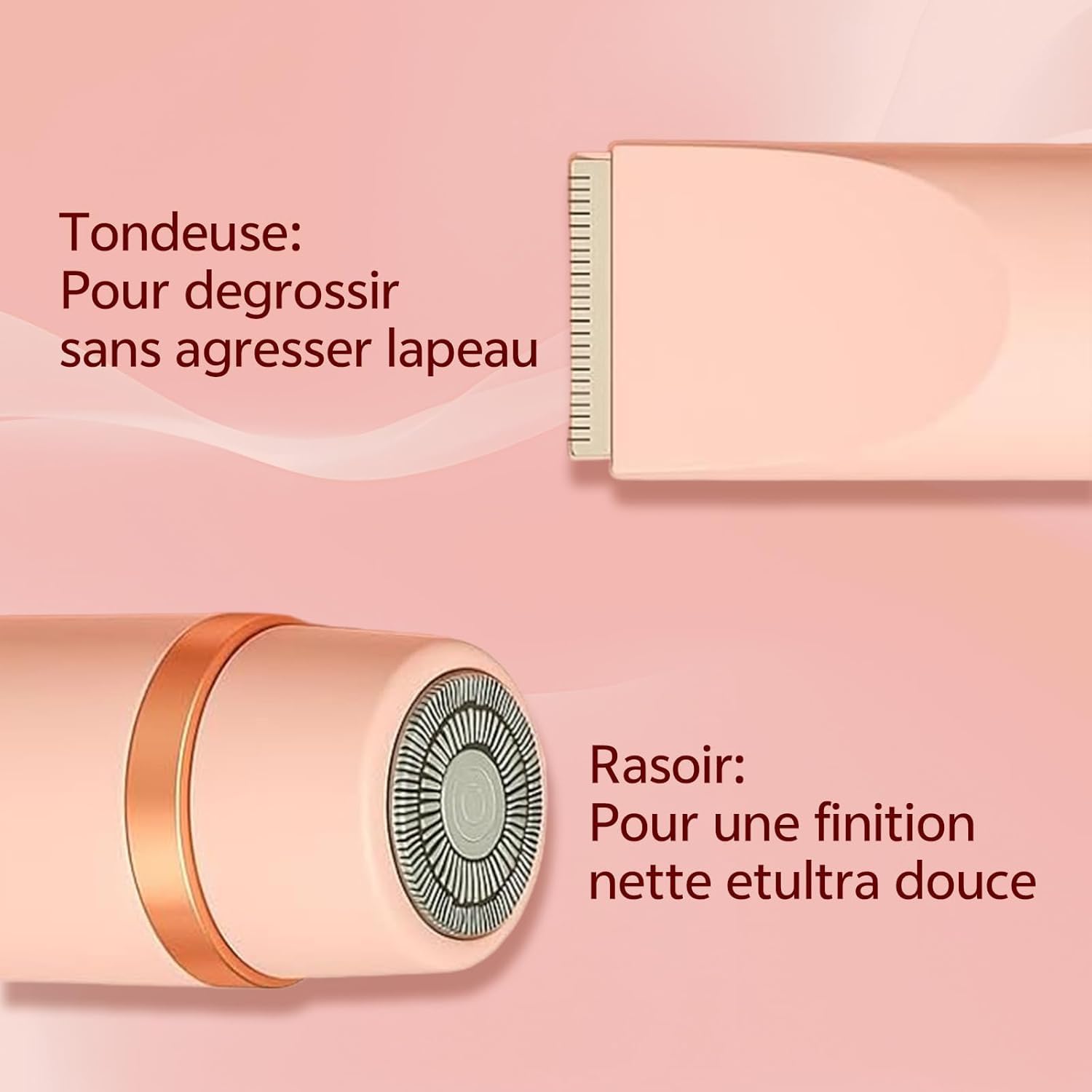 Rasoir Klyne Femme, Tondeuse Femme, Rasoir Femme,Tondeuse Intime & Sourcils, Recharge Usb, Étanche Ipx7, Pour Bikini, Jambes, Aisselles Et Nez (Bleu)