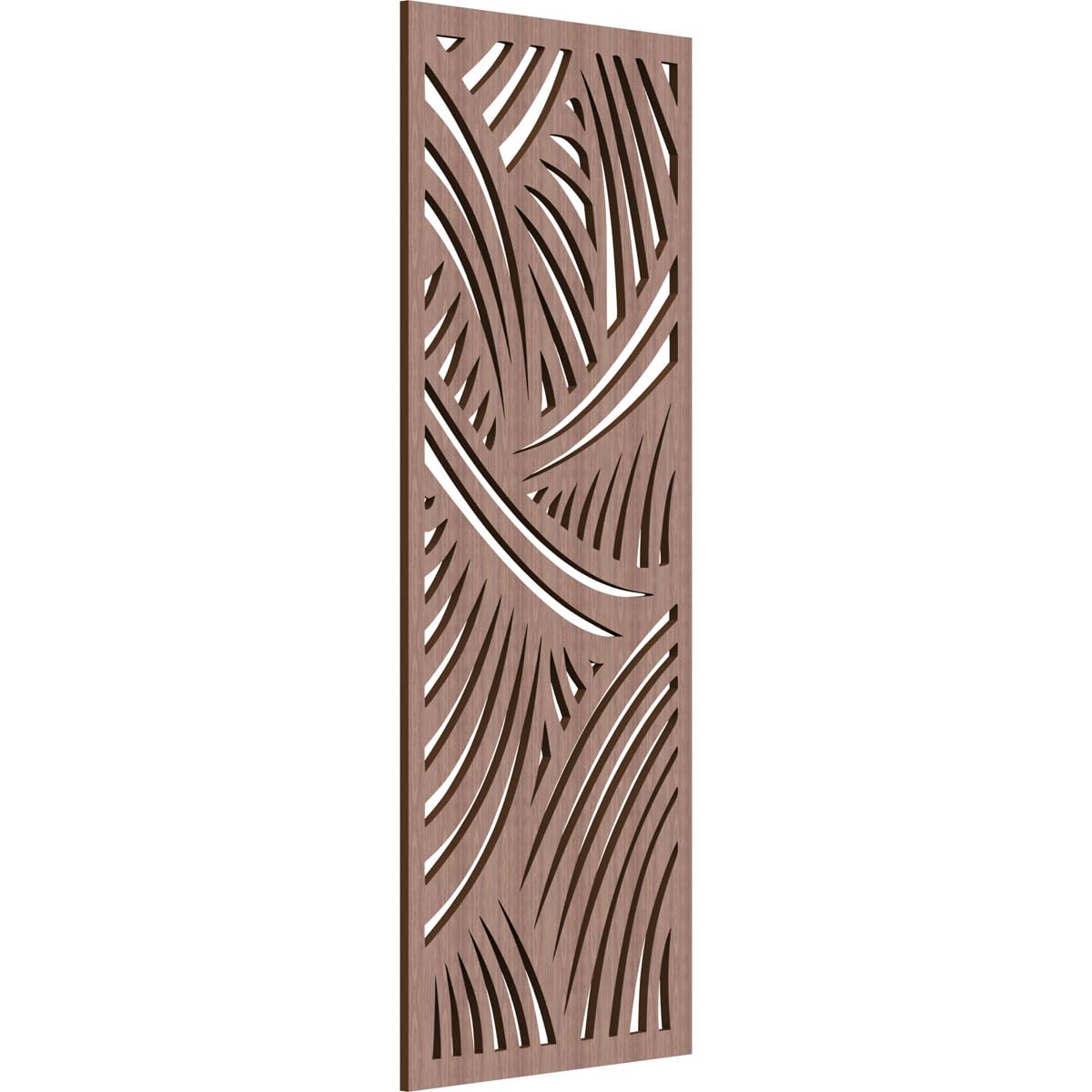 17 3/8"W x 44 3/8"H x 3/8"T Chester Decorative Fretwork Wood Wall Panels, Walnut