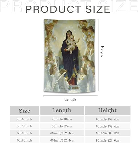 Miniatura 10 de Conank Tapiz católico de Jesús, arte de pared de Cristo Jesús, tapices de lienzo para sala de estar, dormitorio, decoración del hogar, 40 x 60