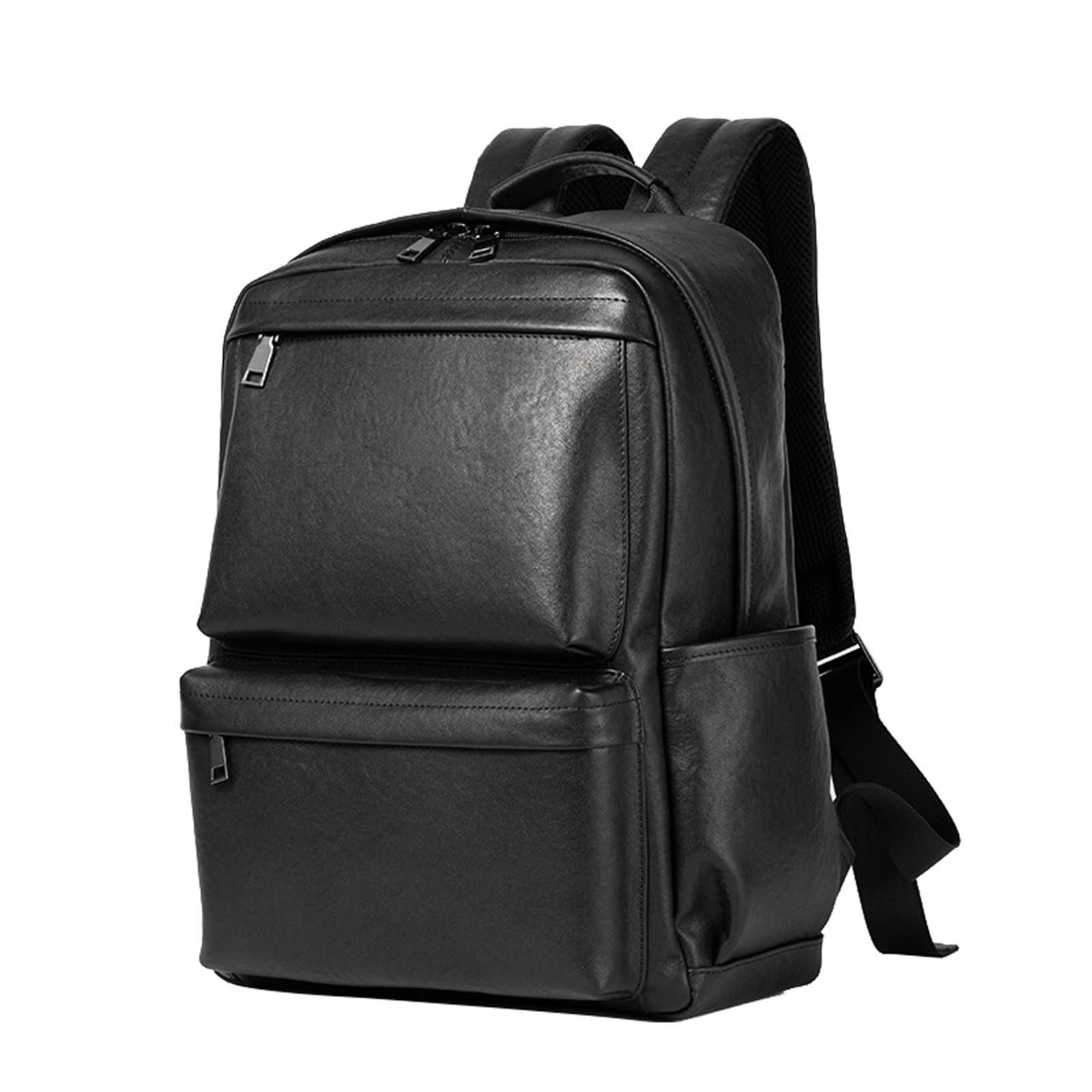 Plecak skórzany, wielofunkcyjny plecak na laptopa, biznesowy plecak podróżny na ramię, torba szkolna na ramię (Black 29 * 17 * 40cm)