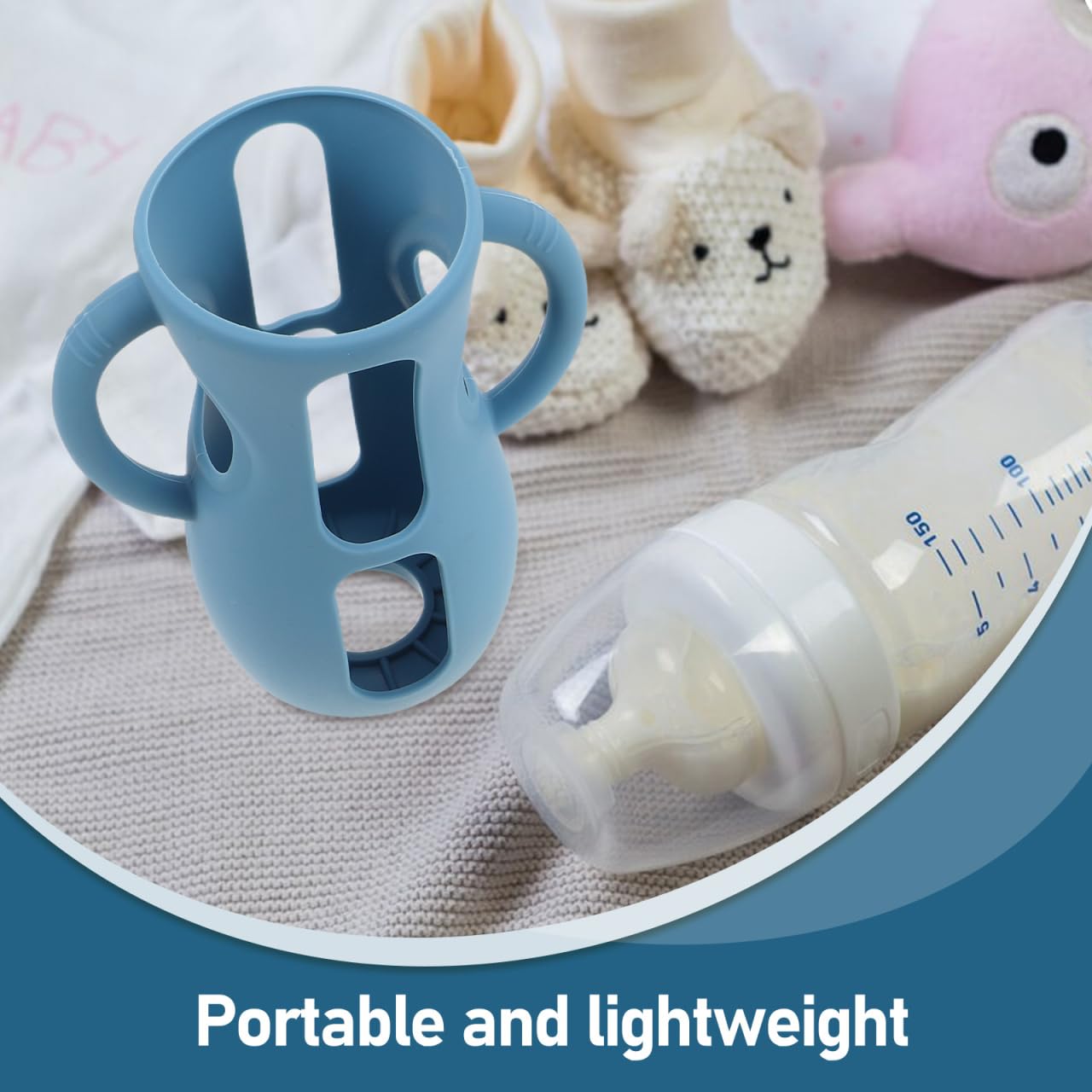 BESTonZON Lot 2 Housse Biberon Silicone compatible avec Avent, Poignée Biberon Ergonomique, Manchon de Protection Antichoc pour Alimentation Bébé, Coque Souple Nettoyage Facile Accessoire