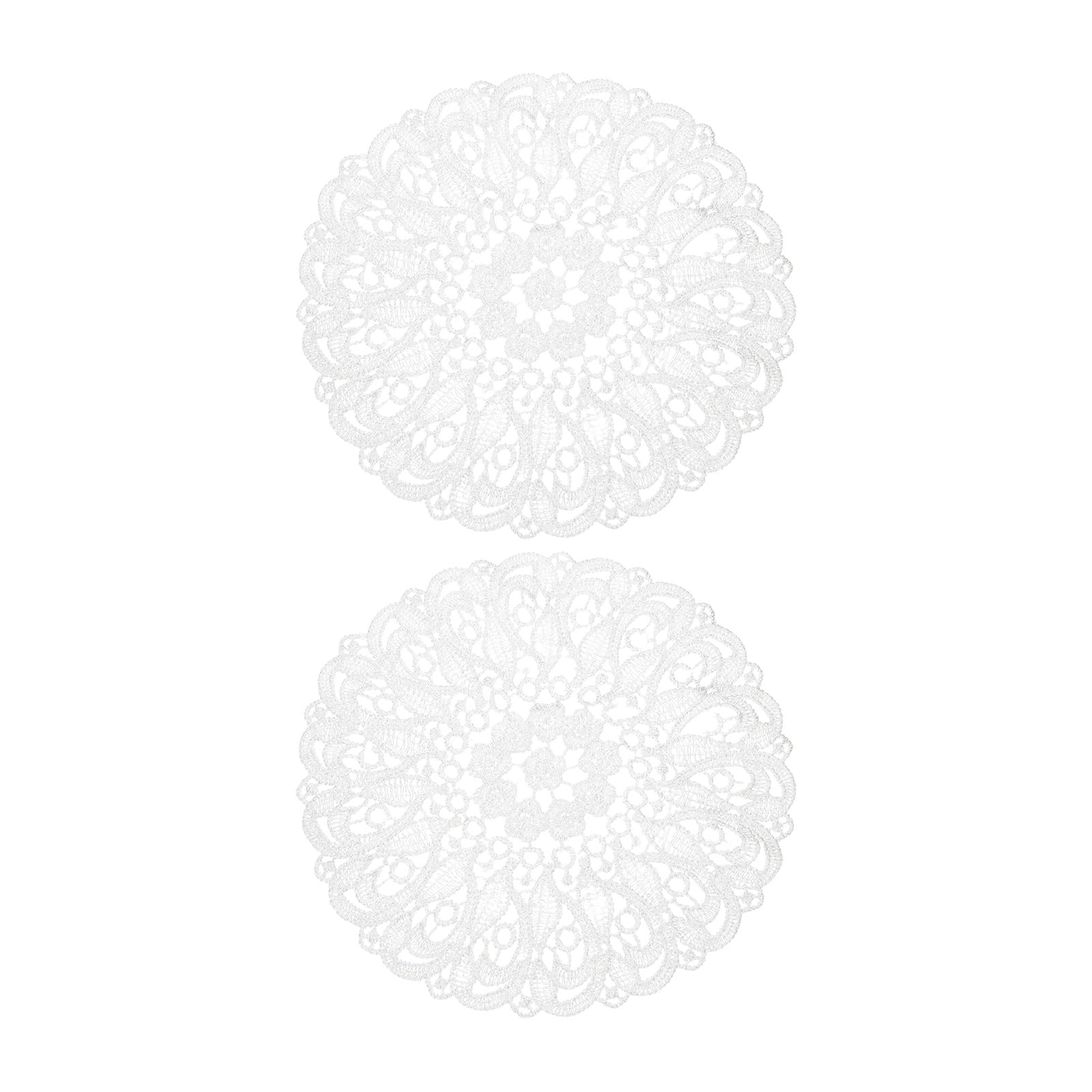 sourcing map 2 Pcs Lace Doilies for Tables White Flag