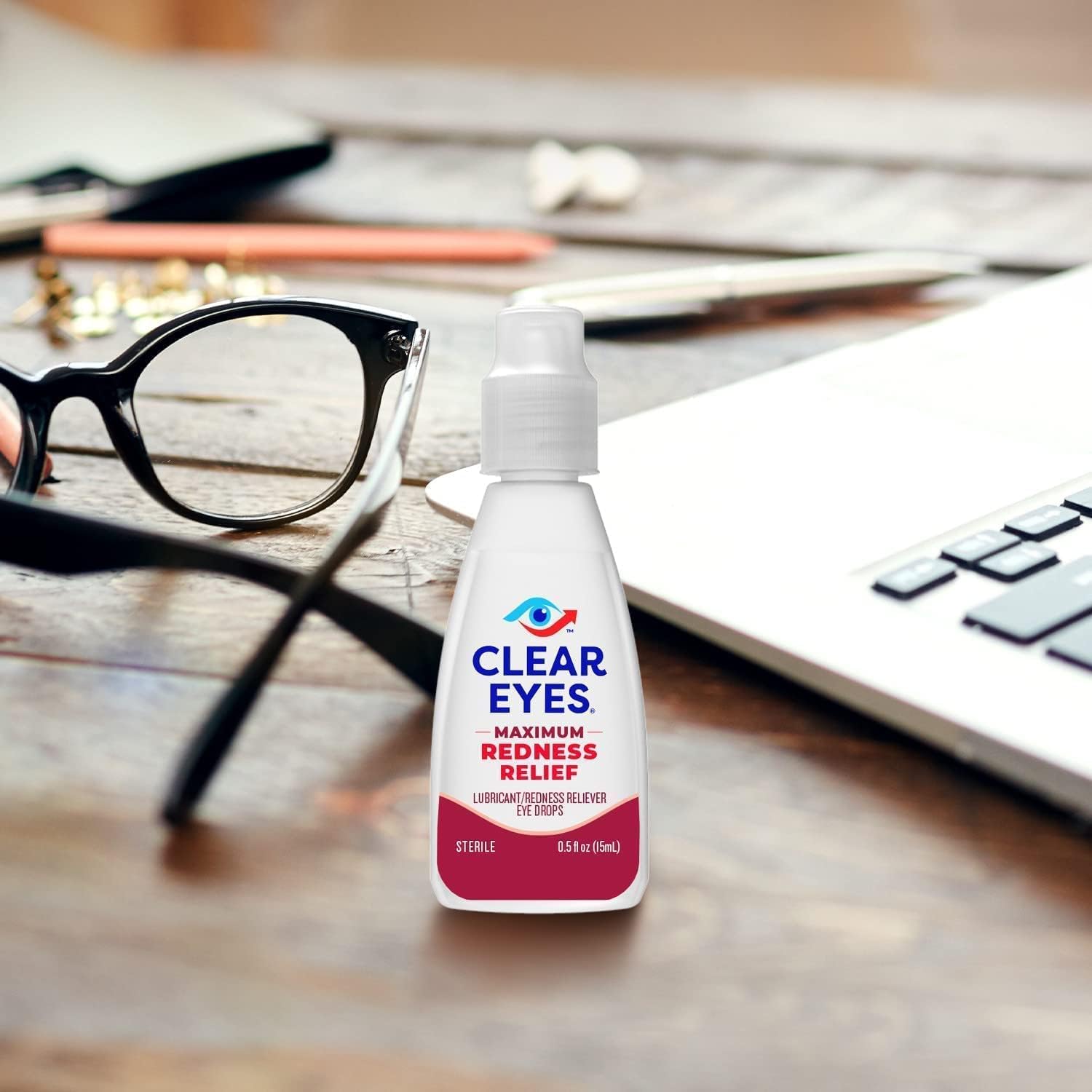 Clear Eyes Maximum Redness Relief Eye Drops - 0.5 oz, Pack of 4