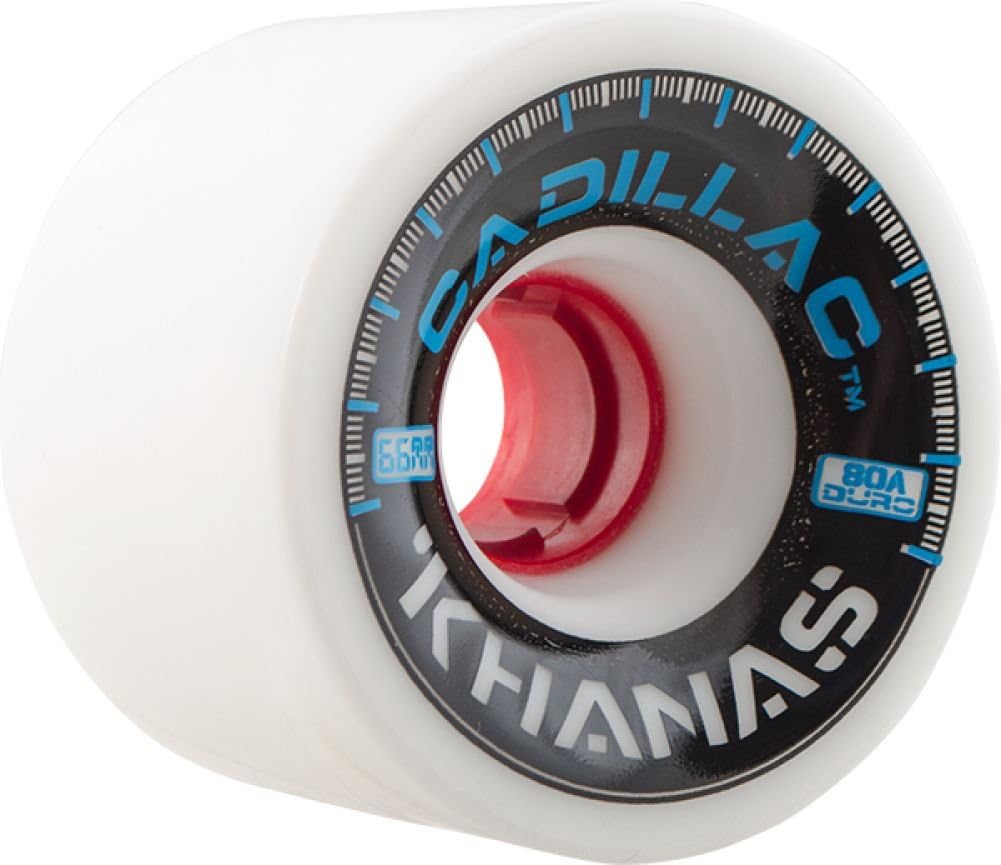 Cadillac Wheels Khana White Skateboard Wheels - 66mm 80a (Set of 4)