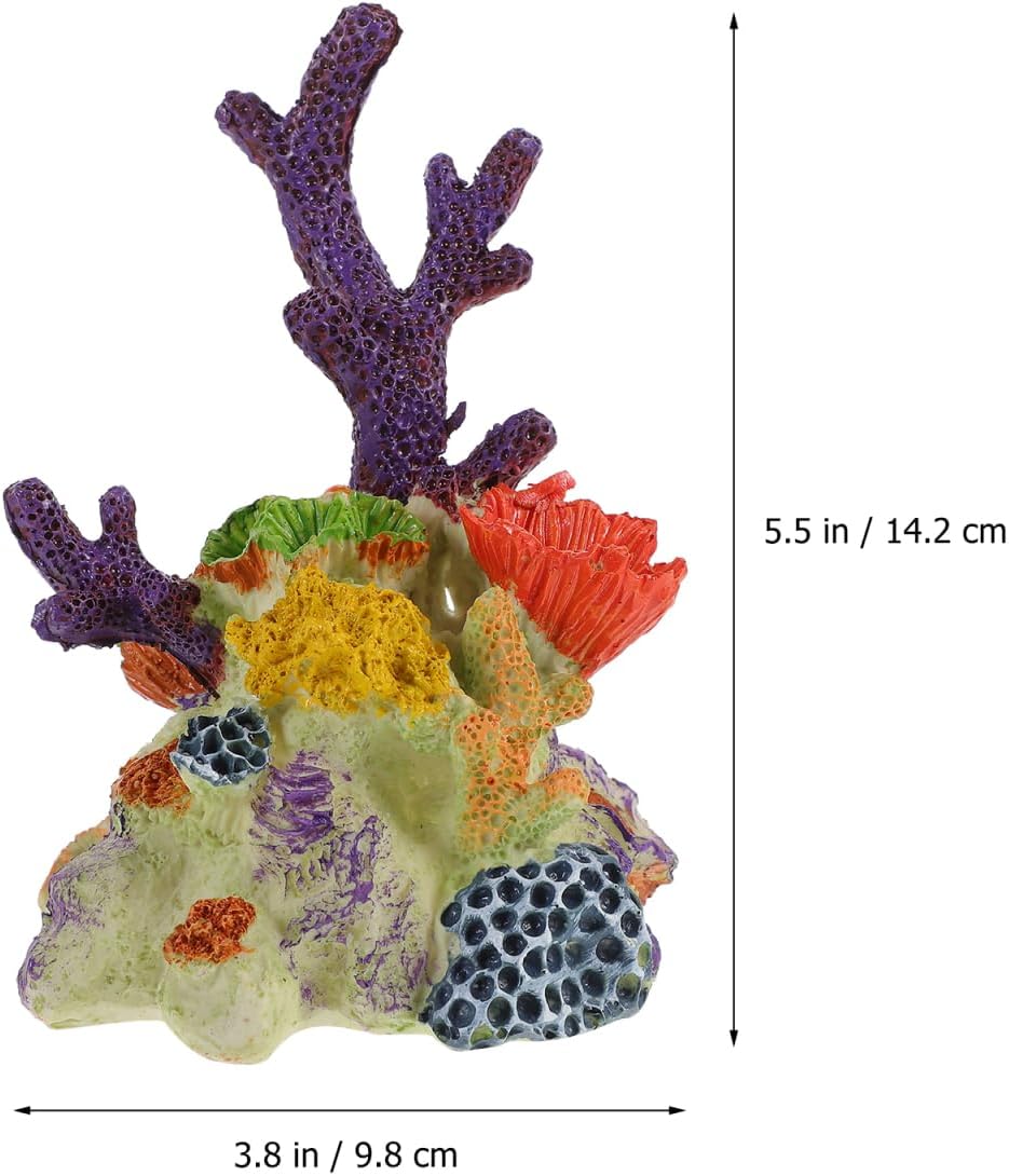 DOITOOL Reef Aquarium Coral Ornament Resin Model for Fish Tank Decoration Realistic Artificial Coral for Fresh and Saltwater Aquariums Underwater Landscape Decor 5.59X3.85X3.54 Inch