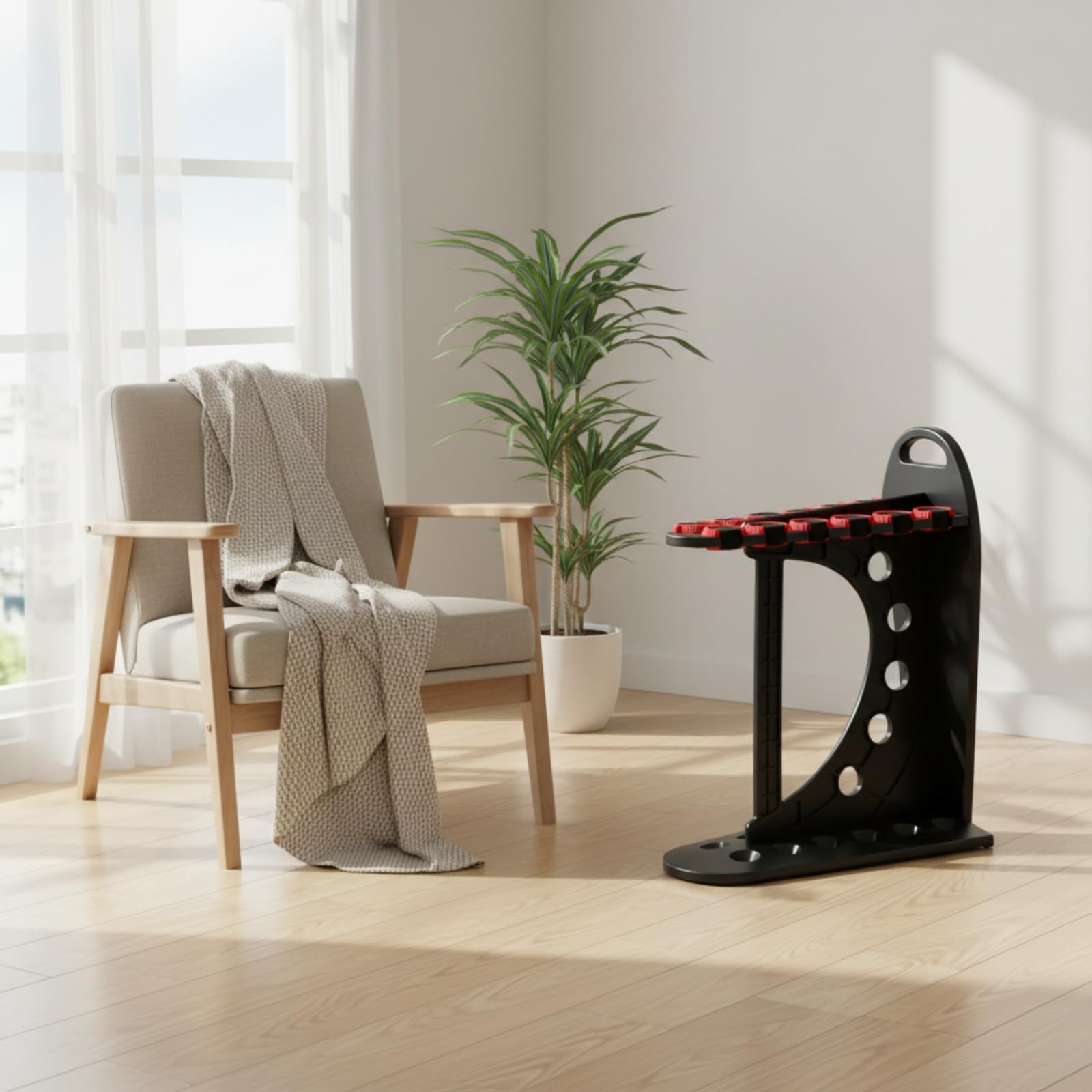 Portacanne da Pesca Supporto Portarods Porta Canne Rastrelliera Compatta Design Verticale con Slot Antiscivolo Protezione Della Vernice Delle Canne E