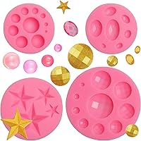 Vista 1 de Moldes de silicona con perlas de gemas, 4 paquetes de moldes de decoración de chocolate con esfera de estrella para decoración de pasteles