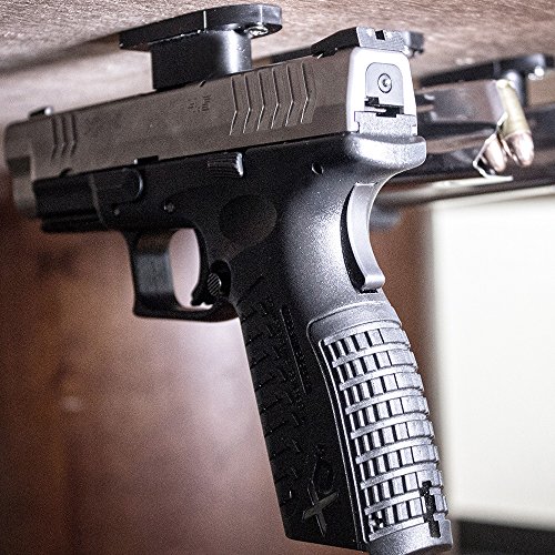 2 Pack Tactical Quick Draw Gun Magnet Concealed Rifle Shotgun Magnetic Holder Perfect as a Wall Mount Bed Mount Vehicle Car Gun Holder Mount in a Display Case for Fast Draw with Non-Scratch Coating