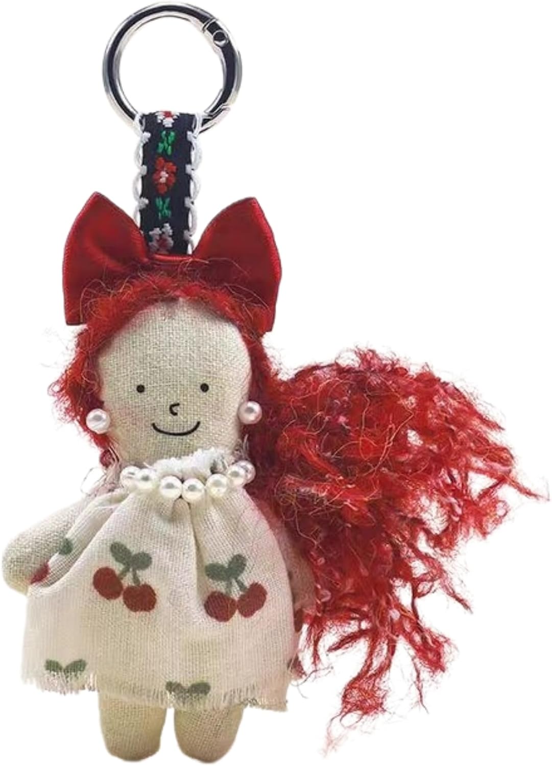 Handmade 4" Plush Fabric Doll Keychain Bag Charm