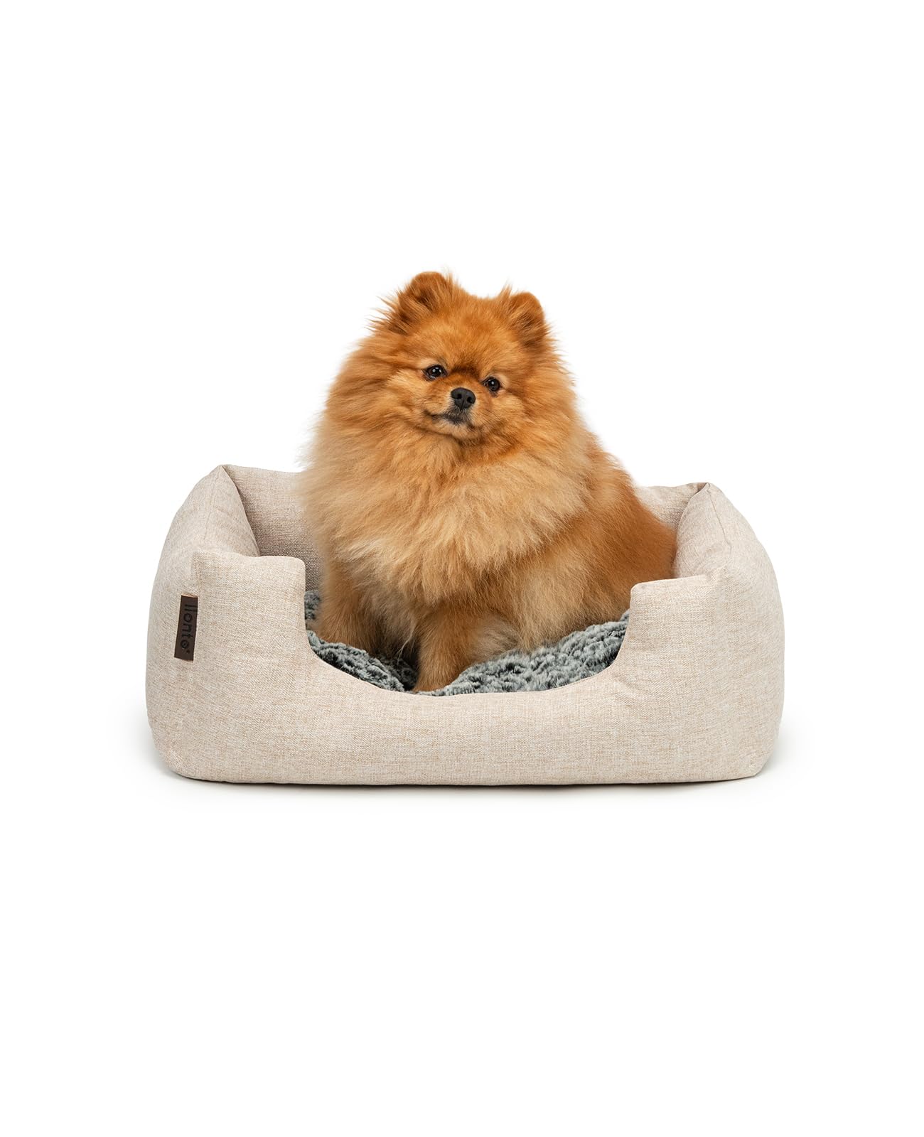 lionto Cama para Perro cojín de Piso Reversible, (S) 60x50 cm Beige