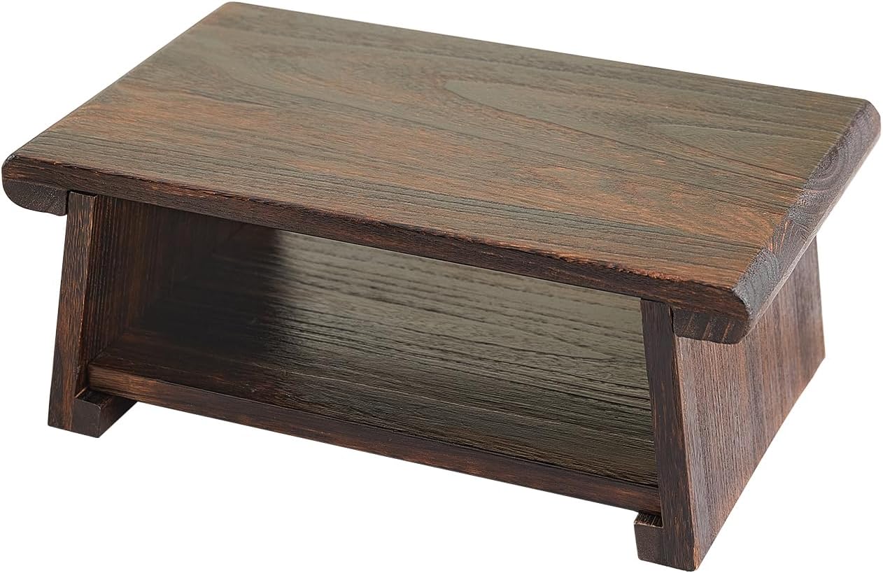 Folding Altar Table,Japanese Low Table for Sitting on The Floor,Wood Low Meditation Table,Tea&Coffee Table for Living Room,Foldable Floor Table, Brown 26.7”x13.6"x11"