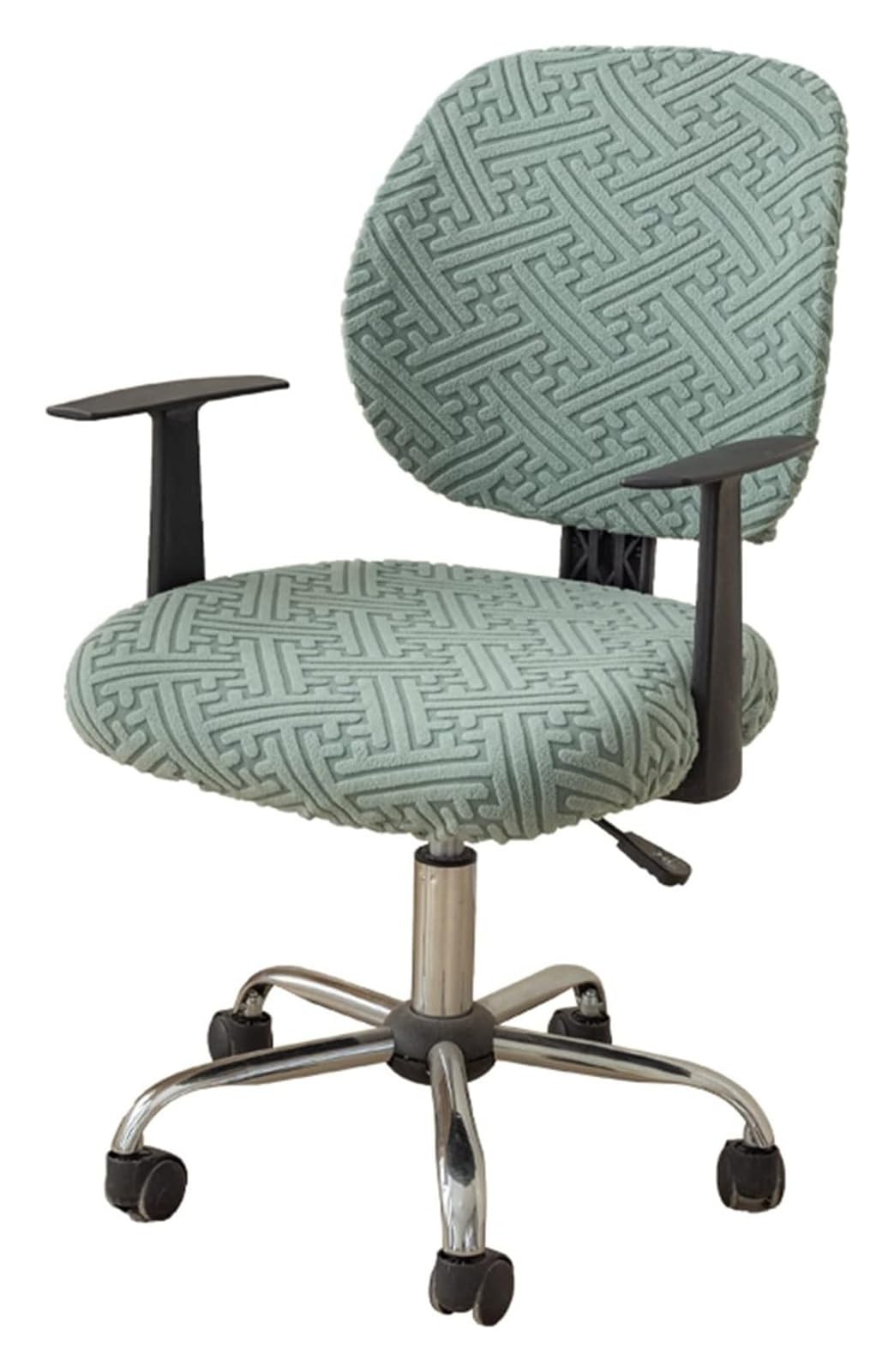 AOICXB Office Chair Seat Covers,Split Stretch Spandex Seat Slipcover,Corn Silk Fabric Removable Washable Rotating Swivel Chair Covers(Grün)