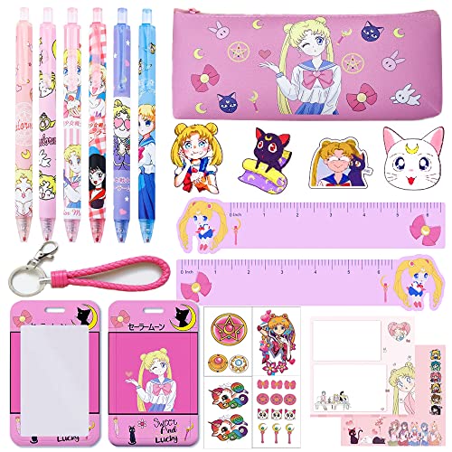Buy Cute Anime School Supplies Set Including Pencil Bag, Ballpoint Pens