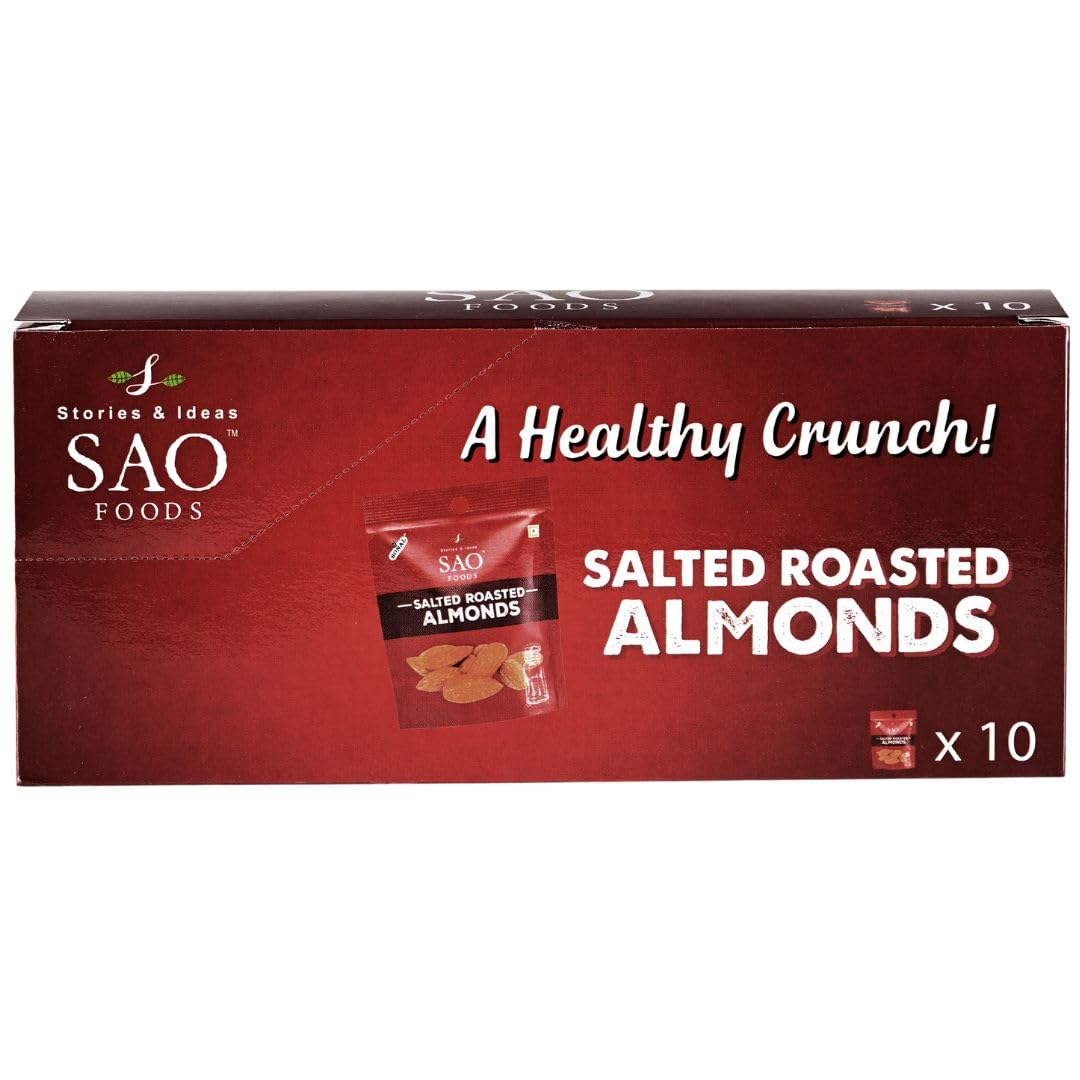 SAO Foods Roasted & Salted Almonds - 240g | Small Packs of 20 (12g Each) | Crispy & Crunchy Healthy Dry Fruit Snacks | Salted Roasted Badam for Anytime Snacking (B09WZ3WNVY) Amazon Price History, Amazon Price Tracker