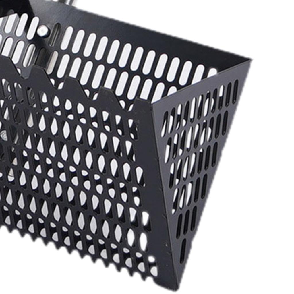 Rastrillo de Arena con Desmontable de Acero Al Carbono, Mango Largo, Dientes Afilados, Forma Ergonómica, Adecuado para Y La Jardinería, Negro