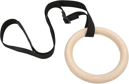 Pull Up Exercise Rings Pull Up Training Rings Wood 1 Pair Wooden Gymnastic Rings With Adjustable Buckle Straps 330Lbs Capacity Pull Up Exercise Rings For Home Gym Workout
