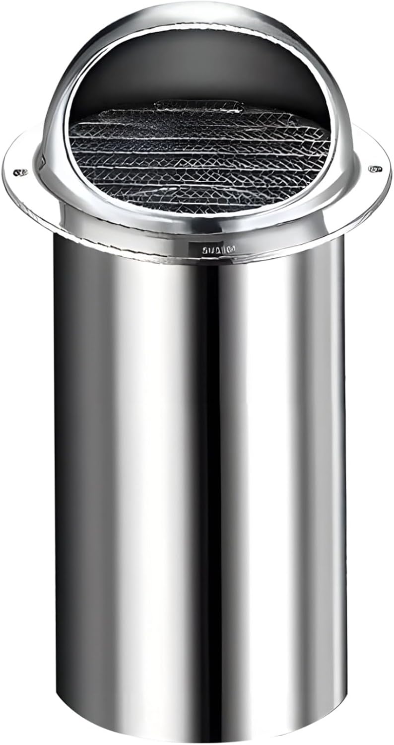 3 Inch Stainless Steel Soffit Vents, Vent Covers for Home Ceiling and Wall, 150 Mm Length, Wall Vent Grill with Half-Round Design, Polished Smooth Exterior