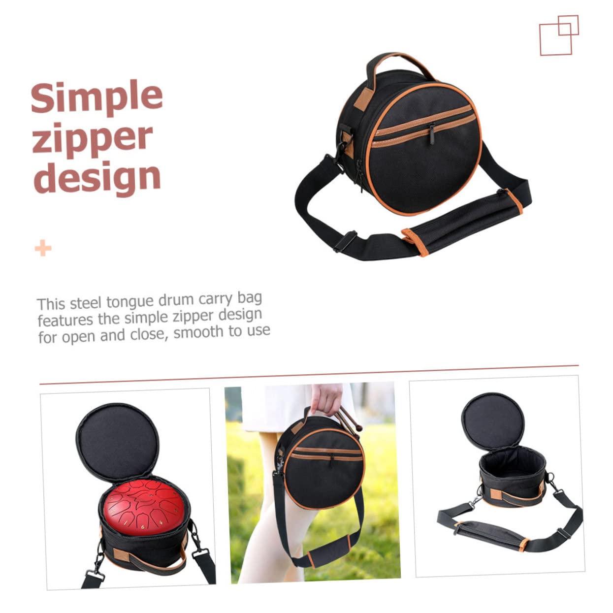 ibasenice Bolsa Para Instrumentos De Percusión Bolsa De Almacenamiento Portátil Para De Lengüeta De Acero Correas De Hombro Acolchadas Estuche Para