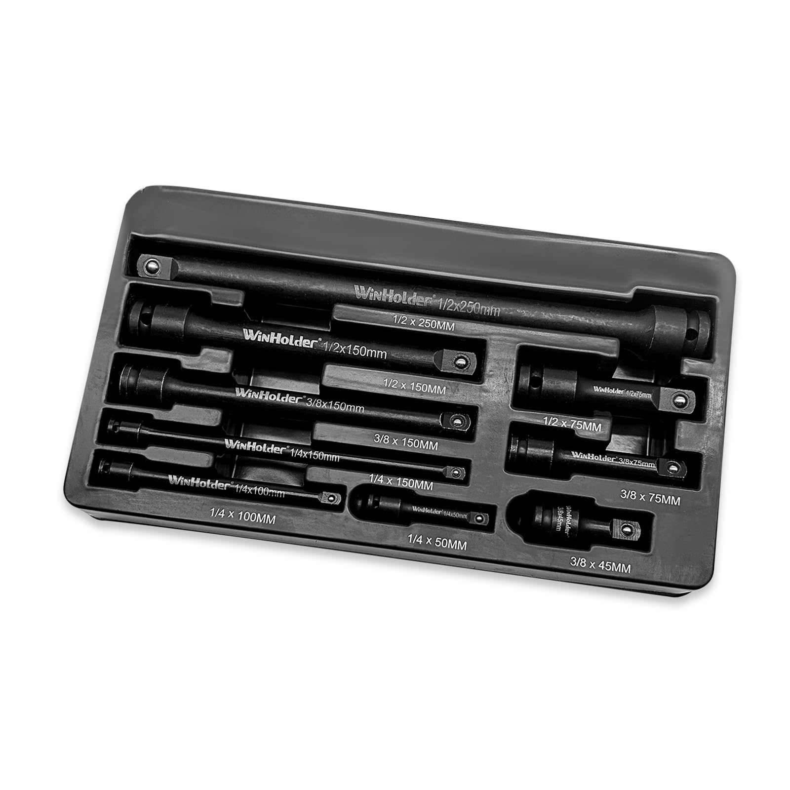 WinHolder Industrial 9pc Pneumatic Impact Extension Bar Set, 1/4", 3/8" - Image 3