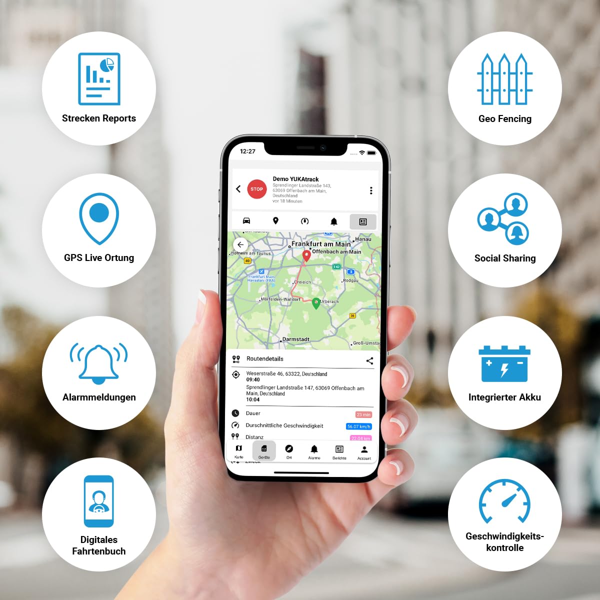 easyWire Traceur GPS pour Voiture, Moto, Camion et Caravane | Carte SIM et données incluses, suivi live en Europe, carnet de route, sans abonnement ni contrat, prêt à l’emploi