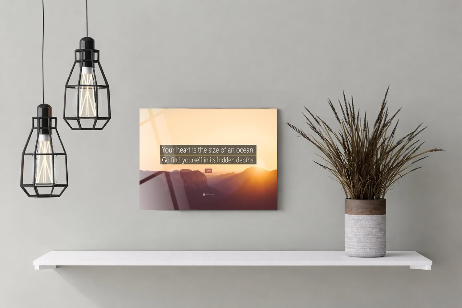 Wall Art | Acrylic Glossy Printed Frame|Home Decor for Living Room, Bedroom, Office, Study, Shelf (11x9inch) - Ocean Heart