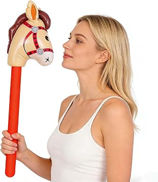3 PCS Inflatable Horse Stick Inflatable Hobby Horse Blow Up Horses 21x95cm | Horse Head Sticks Horse Balloons, for Horses Themed Birthday Parties Decoration Themed Parties, Gift for Young Horse Lovers