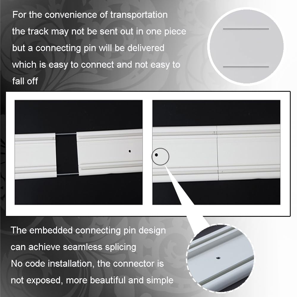 Aluminium 2-läufig Vorhangschienensystem für Raumteiler Schiebevorhänge Ultra dünnes Design für Wohnzimmer Krankenhaus Flügelfenster Schwarz (100cm)