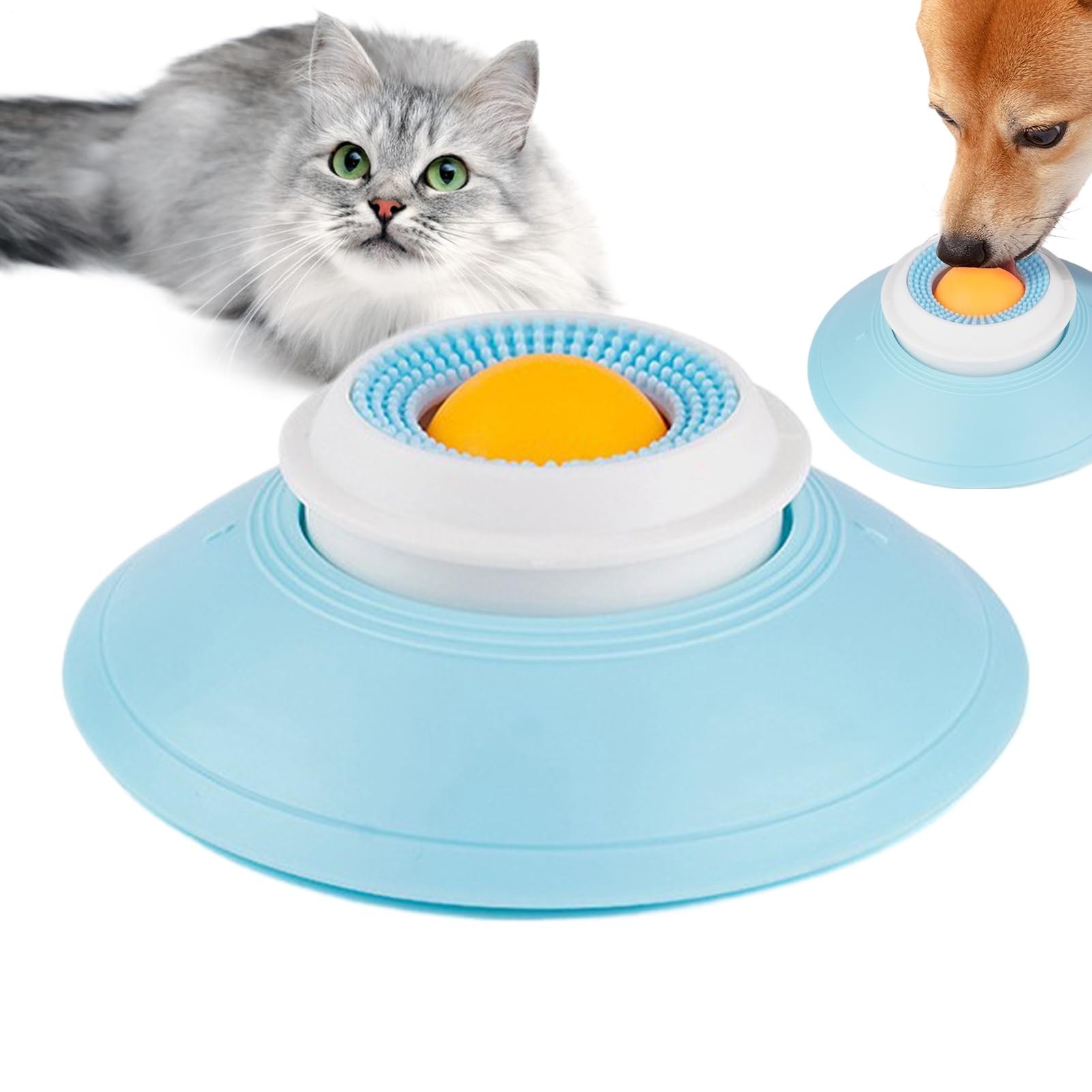 Lick Ball For Dogs, 14.5×5.5cm Dog Lick Ball, Licky Mats For Dogs With A Built-in Rotating Balls, PP Dog Toy, Textured Design, And A Strong Suction Cup On The Bottom For Anti-slip And Non-shifting