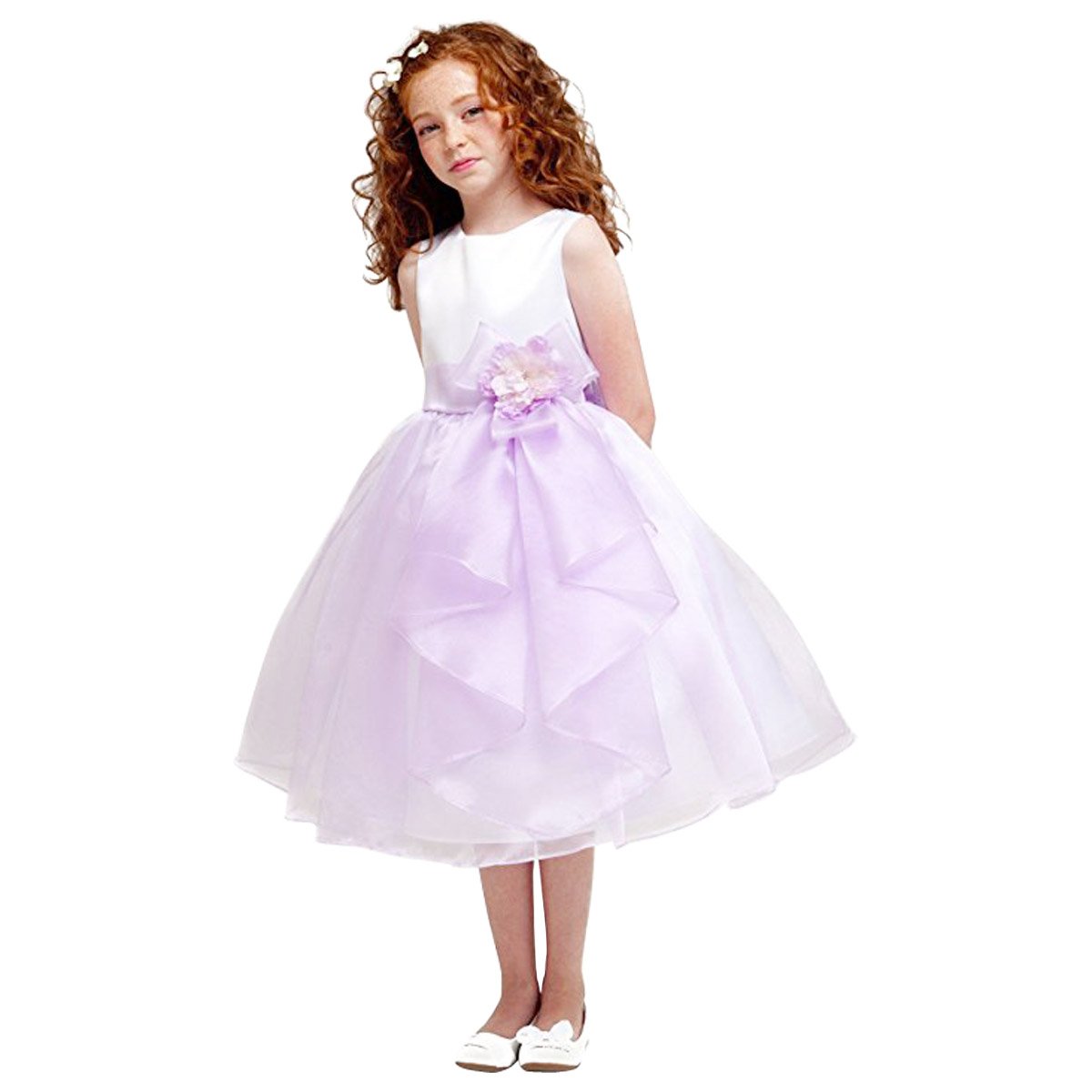 Layered Organza Ruffle Skirt Holiday Christmas Party Flower Girl Dress