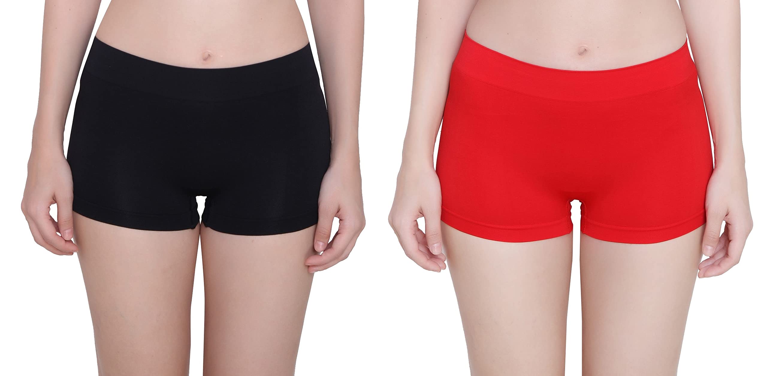 glamoras Women’s Nylon Spandex Seamless No Panty Lines No Show Boushorts Panty - Free Size, Pack of 2-picture-16