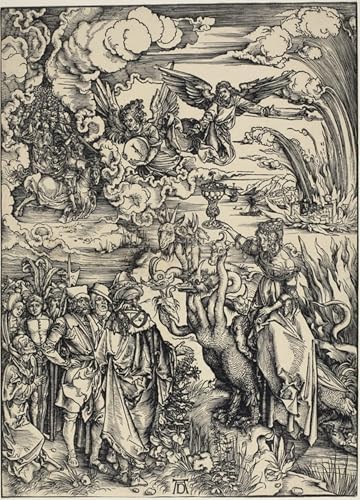 Tableaux Toile Dürer l'Apocalypse déco murale pour un salon élégant 60x90cm