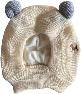 Leconpet Dog Hat Winter Warm Ears for Dogs, Quiet Ears for Dogs, Dog Ear Muffs for Cold Weather, Pet Ears Knit Hat for Medium Large Dogs Noise Protection, Cute Animal Headwear (Beige)