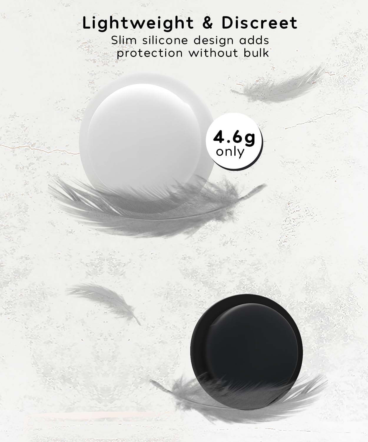 AirTag Adhesive Mount Compatible with Apple AirTags Sticker, Anti Lost Anti Scratch Secure Stick On Holder for Drone Remote Phone iPad Kindle, Portable Protective Air Tag Case Cover 4-Pack Black/White image 4