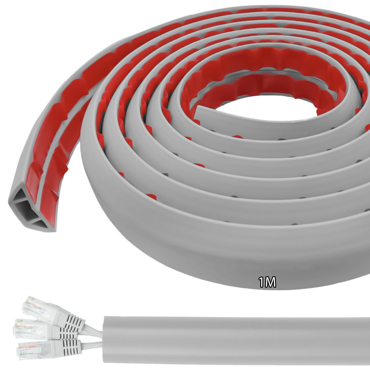 Canaletas para Cables Adhesivas, Madera Pasacables Suelo Goma, Canaleta Cables, para Uso en Oficinas, Escuela, Almacén, Conciertos, Etc, para Proteger Los Cables Evitar Riesgos deTropiezo — view 10