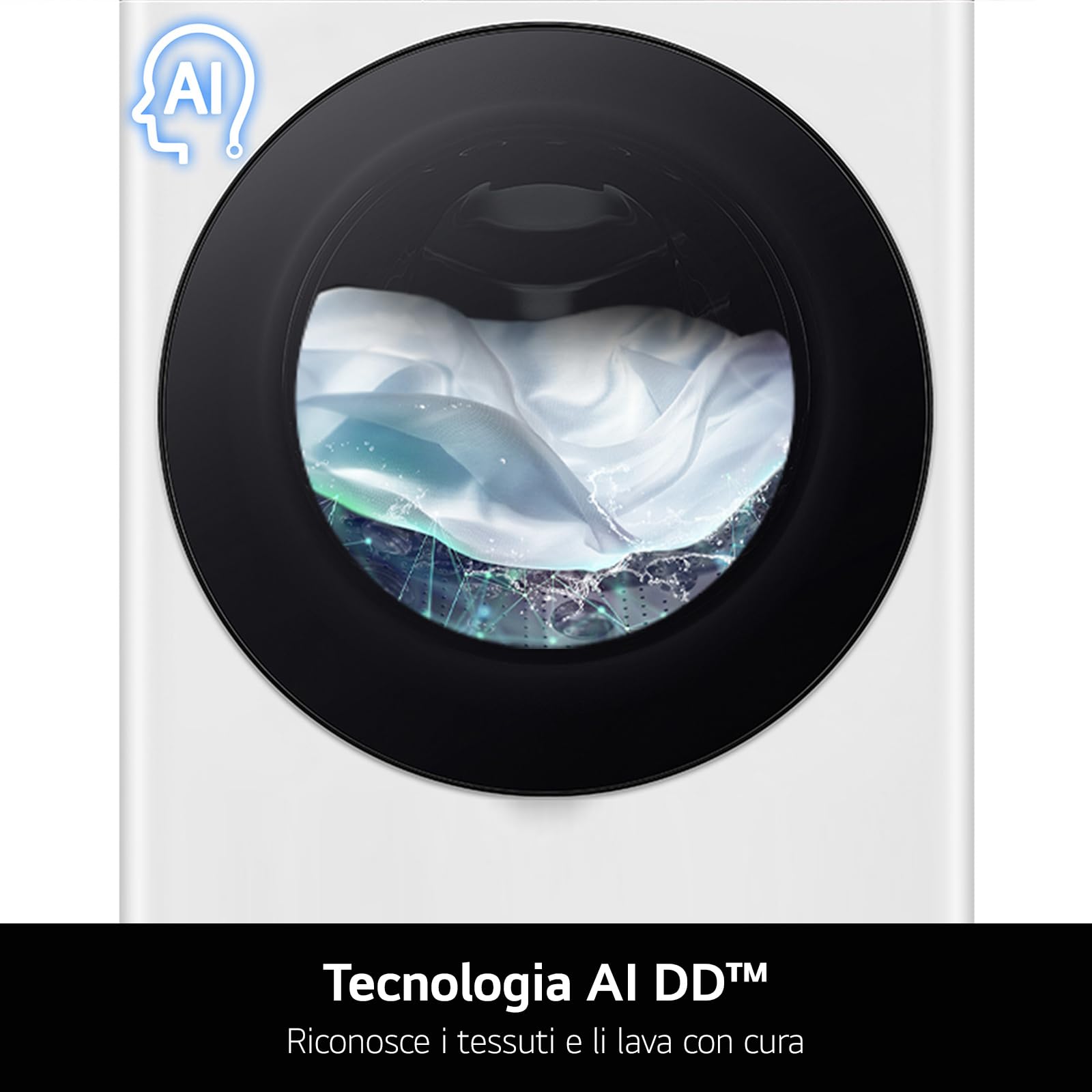 LG AI DD F4R7010TSWG Machine à Laver 10 kg, Chargeur Frontal, Série R7, Machine à Laver Classe A -10%, 1400 Tours TurboWash 360, Vapeur sur 7 Programmes, WiFi, Autonome, Blanc