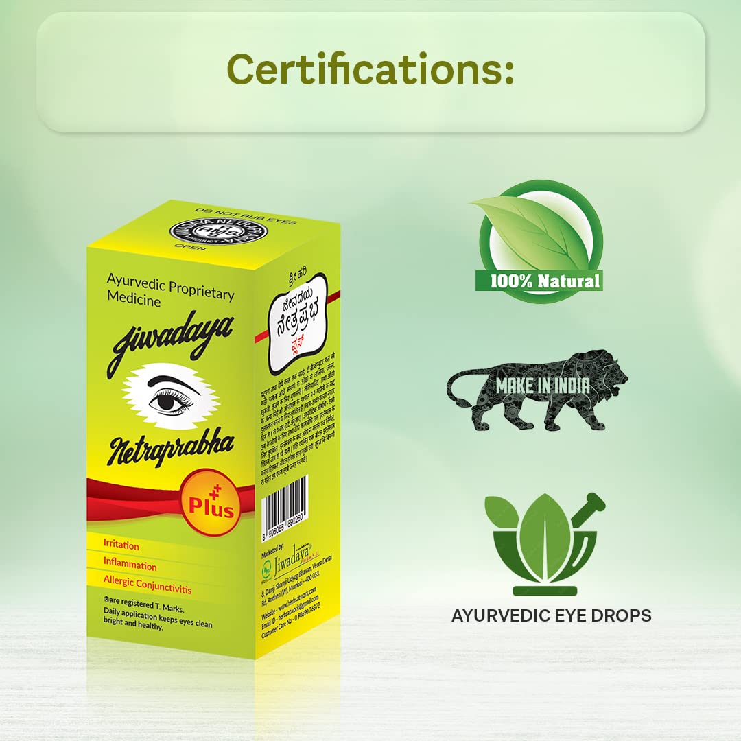 Jiwadaya Netraprabha Plus Ayurvedic Eye Drops for Eye Comforting, Refreshing & Nourishing Eye Care - 5 ml - Pack of 6. — Amazon image 7