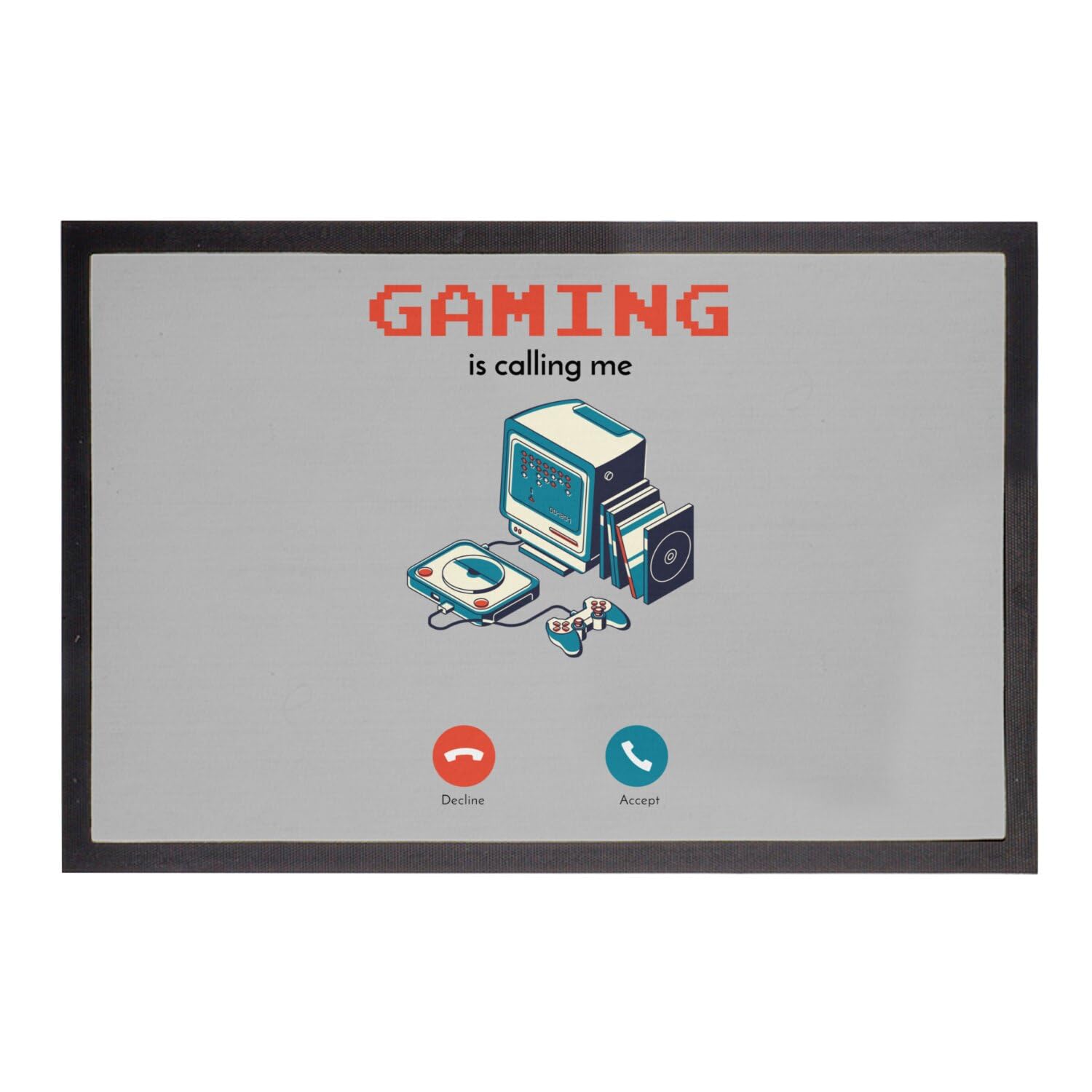 Paillasson gris Gaming is Calling Me fini les sols sales avec ce tapis 60x40