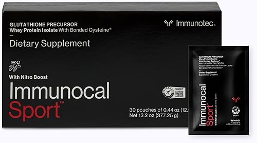 Immunocal Sport Whey Protein Isolate – Glutathione Precursor, Fast Absorbing, BCAA Optimal Recovery + All Day Energy Support | Fat-Free, Sugar-Free, Lactose-Intolerant Friendly | 30 Servings