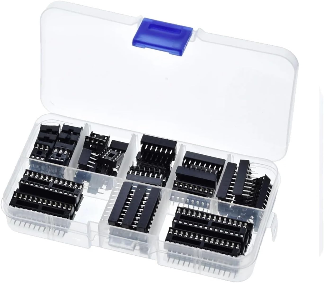 66PCS/Lot DIP IC Sockets Adaptor Solder Type Socket Kit 6,8,14,16,18,20,24,28 pins