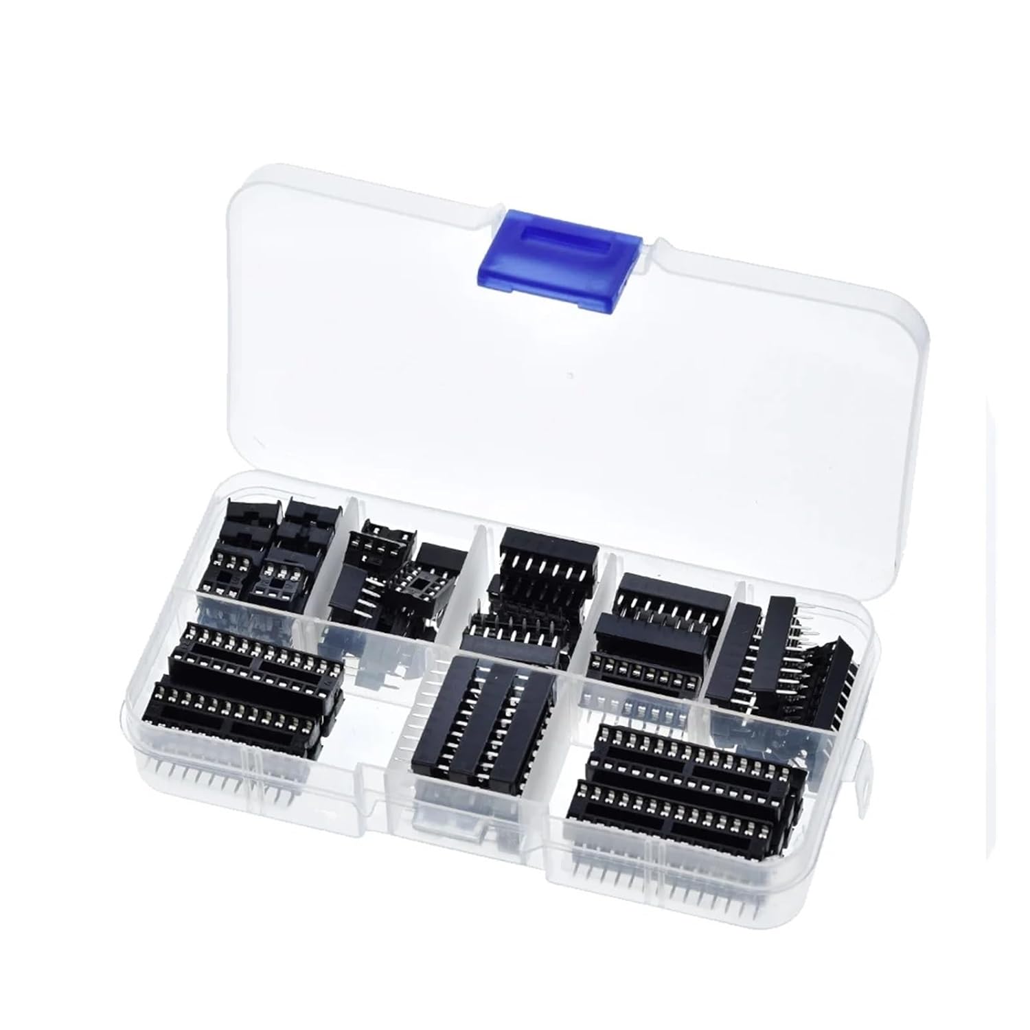 66PCS/Lot DIP IC Sockets Adaptor Solder Type Socket Kit 6,8,14,16,18,20,24,28 pins