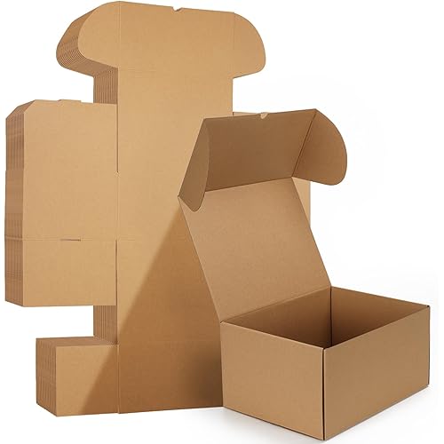 HORLIMER 12x9x6 inches Shipping Boxes Set of 15, Brown Corrugated Cardboard Box for Mailing, Packaging, Small Business