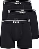 BOSS Men's Pack Cotton Boxer Briefs, Midnight Black, L UK - 1