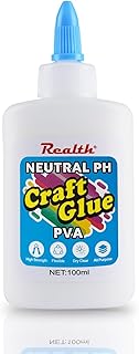 PVA Glue for Crafts – Dries Clear, PH Neutral Adhesive for Paper Mache, Fabric, DIY Projects & Scrapbooking – Acid-Free, Flexible, Strong Bond – 3.38 Fl Oz (100ml)