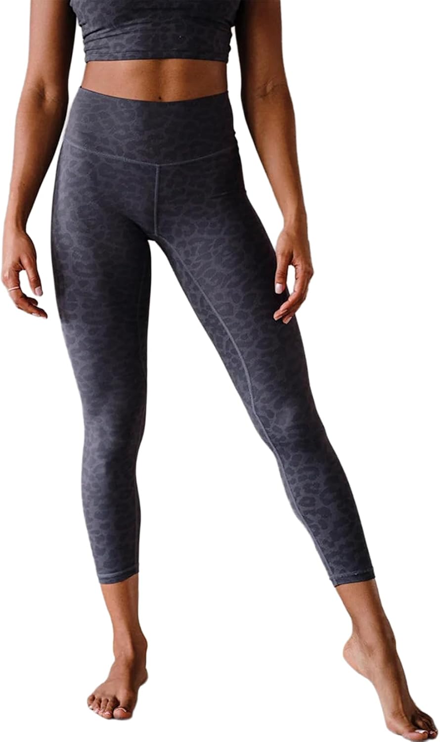 Women’s High-Waist Grey Lavish Leggings, Seamless Compression Yoga Pants with Tummy Control, Squat-Proof