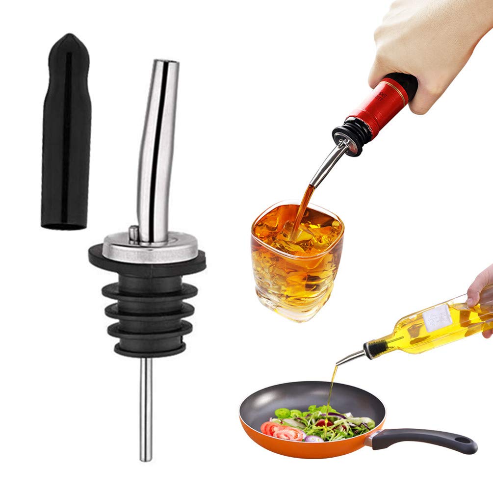 nplaseta 6 beccucci per bottiglie, 2 cl, dosatore per bottiglie per cocktail, dosatore per vino rosso, whisky, alta percentuale trasparente e giallo