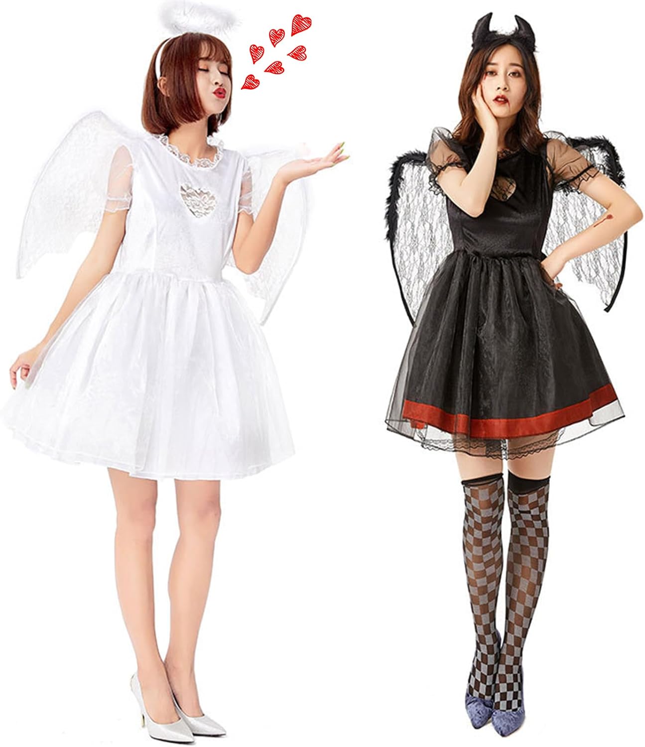 Amazon.co.jp: [iinoo] ハロウィンコスプレ 天使と悪魔 デビル