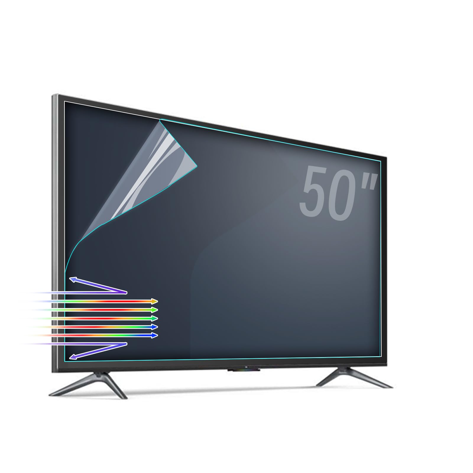 TYRHMY Anti Glare Film for TV 50 inch,Anti Blue Light Relieve Eye Strain and Reduce TV Screen Glare,50 inch Glare Film,50 inch TV Screen Protector