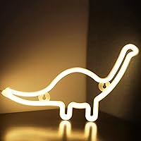Vista 1 de Letreros de neón con forma de dinosaurio, luces LED de neón para decoración de pared, funciona con bateríasUSB, lámpara de barra para el hogar