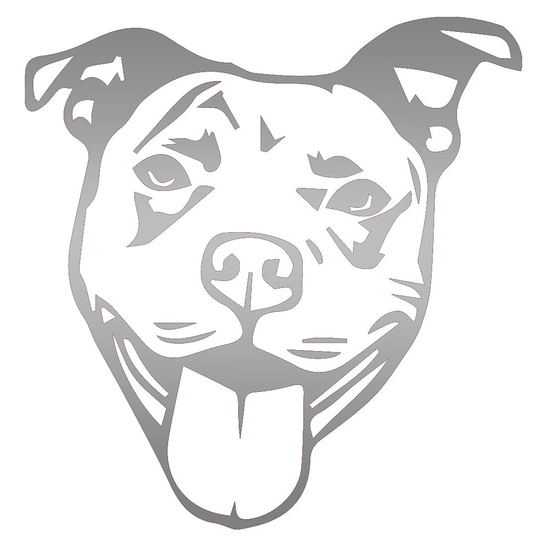 Pitbull Face Stencil 1 (Metallic Silver) (Set Of 2) Premium Waterproof Vinyl Decal Stickers for Laptop Phone Accessory Helmet Car Window Bumper Mug Tuber Cup Door Wall Decoration